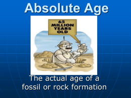 Absolute Age – The exact age of a fossil or rock formation