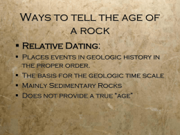 Relative Dating - hs science @ cchs
