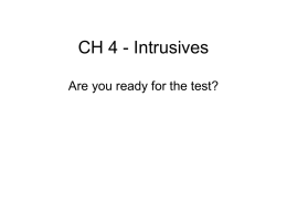 CH 4 Review Intrusives