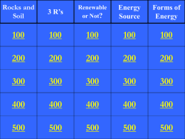 Jeopardy Earth Resources Game