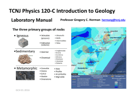 TCNJ Physics 120-C Introduction to Geology Laboratory Manual