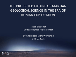 The projected future of martian geological science in