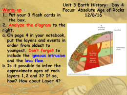 Unit 3 Earth History Day 4 2016