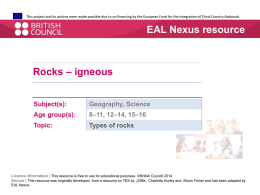Rock posters - igneous  - EAL Nexus