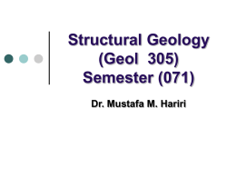 Structural Geology (Geol 305) Semester (071)
