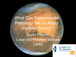 What Can Experimental Petrology Tell Us About Martian Rocks?