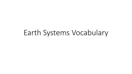 Earth Systems Vocabulary