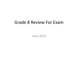 Grade 8 Review For Exam