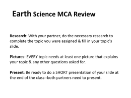 Earth Science MCA Review Research