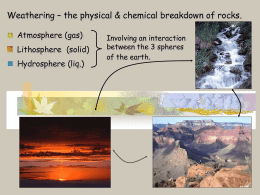 Physical and Chemical Weathering Notes