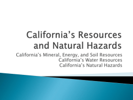 California`s Resources and Natural Hazards