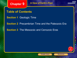 Section 2 Precambrian Time and the Paleozoic Era Chapter 9