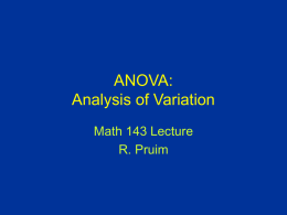 ANOVA: Analysis of Variation