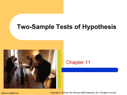 Two-Sample Tests of Hypothesis