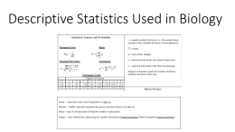 Descriptive Statistics Used in Biology