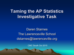Pre-conference workshop AP Statistics