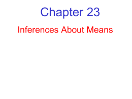 Inferences about Means