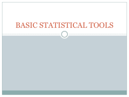 BASIC STATISTICAL TOOLS