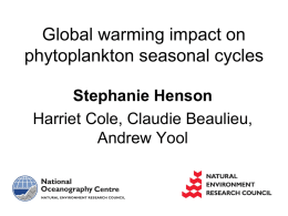 Global warming impact on phytoplankton seasonal cycles