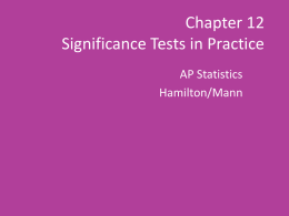 Chapter 12 - Significance Tests in Practice