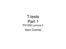 Lecture 2: T-tests Part 1