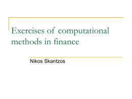 Exercises of computational methods in finance