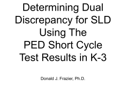 Determining Dual Discrepancy Using The PED Short Cycle Test