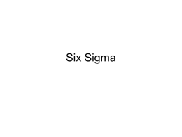 Six Sigma - Tom Timbrooks Consulting