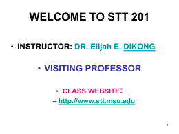 WELCOME TO STT200