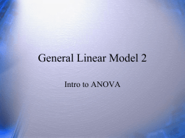 General Linear Model 2 - University of South Florida