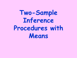 Two-Sample Inference Procedures