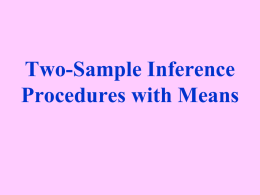 Two-Sample Inference Procedures
