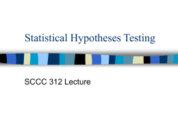 Statistical Hypotheses Testing