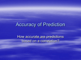 Accuracy of Prediction - California State University