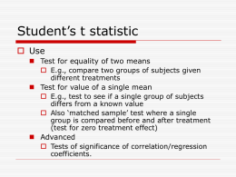Basics of Statistics - University of Delaware