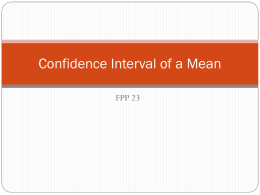 Confidence Interval of a Mean