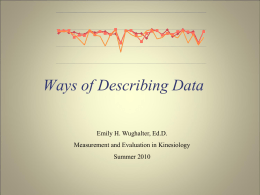 Ways of Describing Data