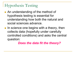 Inference: Hypothesis Test