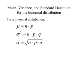Mean, Variance, and Standard Deviation for the binomial
