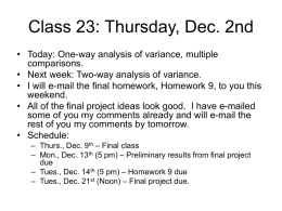 Class 23: Thursday, Dec. 2nd