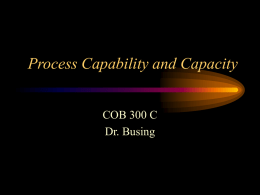 Process Design and Process Capability