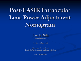 Development of post-LASIK IOL Power Adjustment Nomogram