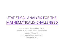 STATISTICAL ANALYSIS FOR THE MATHEMATICALLY