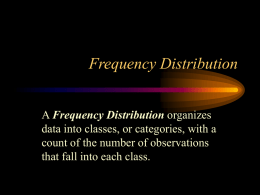 Frequency Distribution - Eastern Illinois University