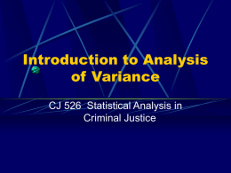 Introduction to Analysis of Variance