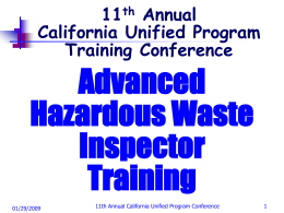 Advanced Hazardous Waste Inspector - Calcupa