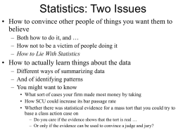 Statistics: Two Issues - David D. Friedman's Home Page
