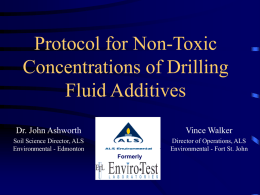 Protocol for Non-Toxic Concentrations of Drilling Fluid