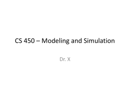 CS 450 – Modeling and Simulation