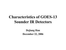 Characteristics of GOES Sounder Detectors